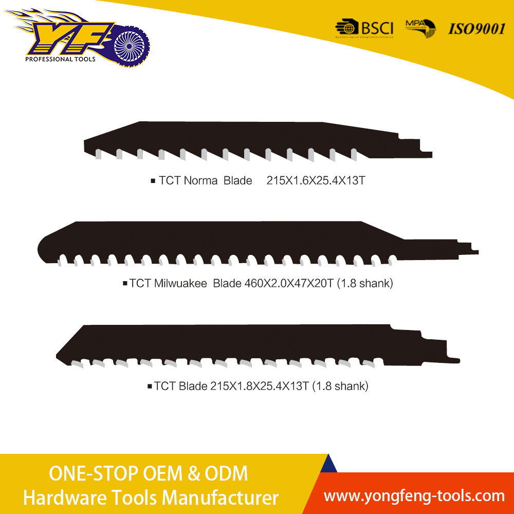 Carbide teeth reciprocating saw blade